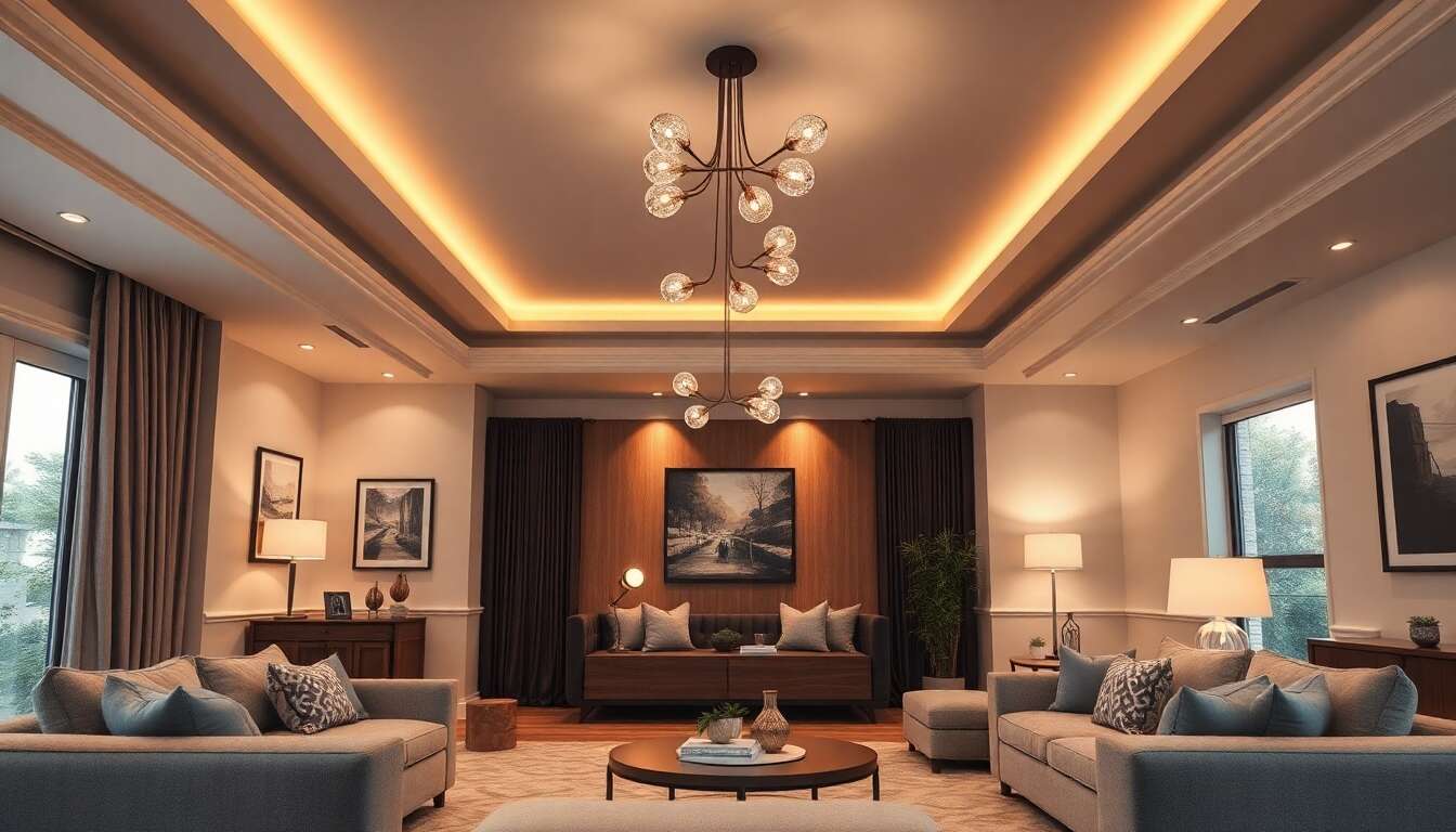 Plafonniers incontournables pour un salon chaleureux