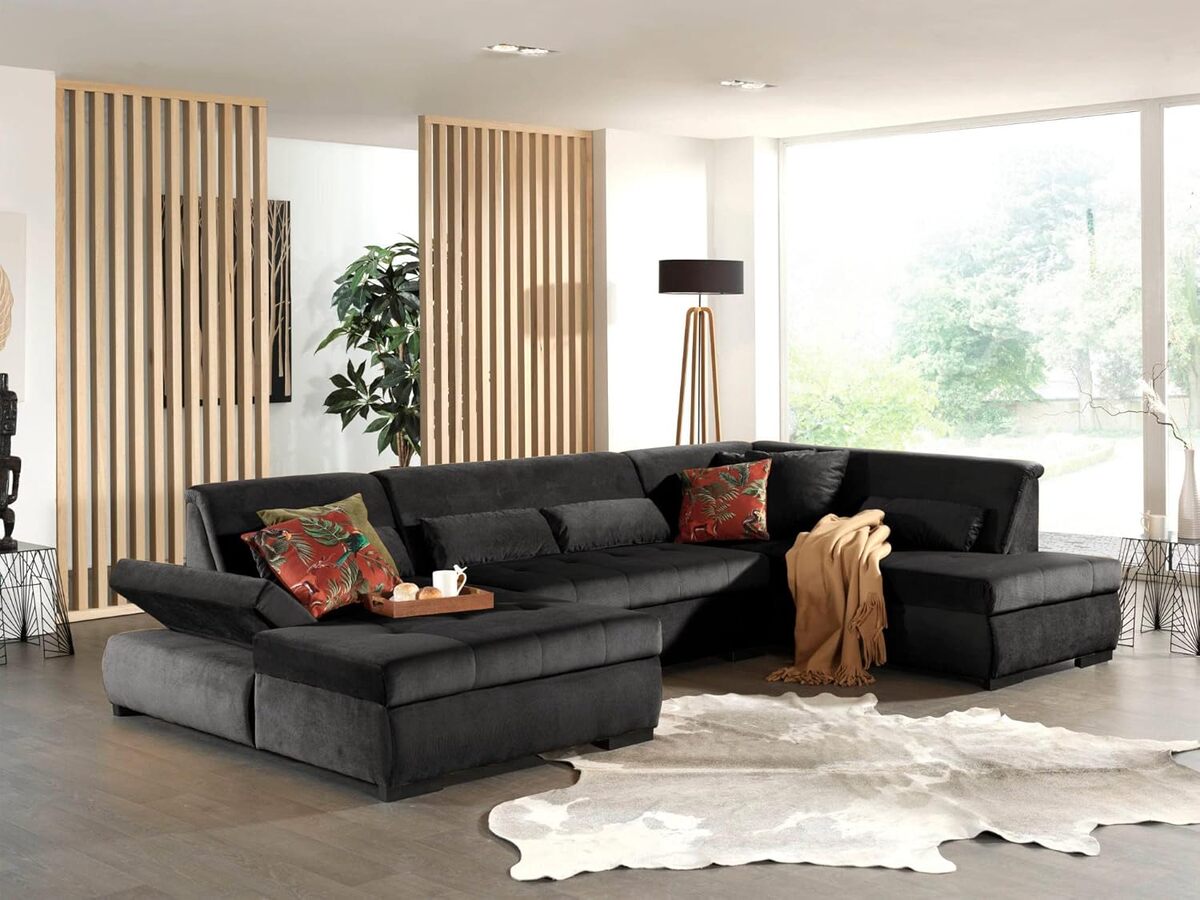 Avis sur le canapé panoramique Lisa Design Vermont en velours gris foncé