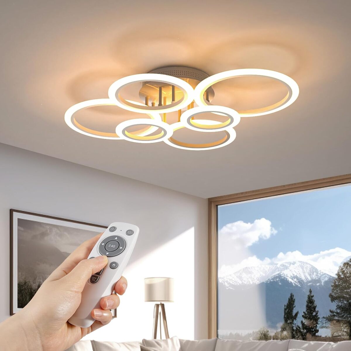 Test du plafonnier LED RUYI 72W avec télécommande : performance et style