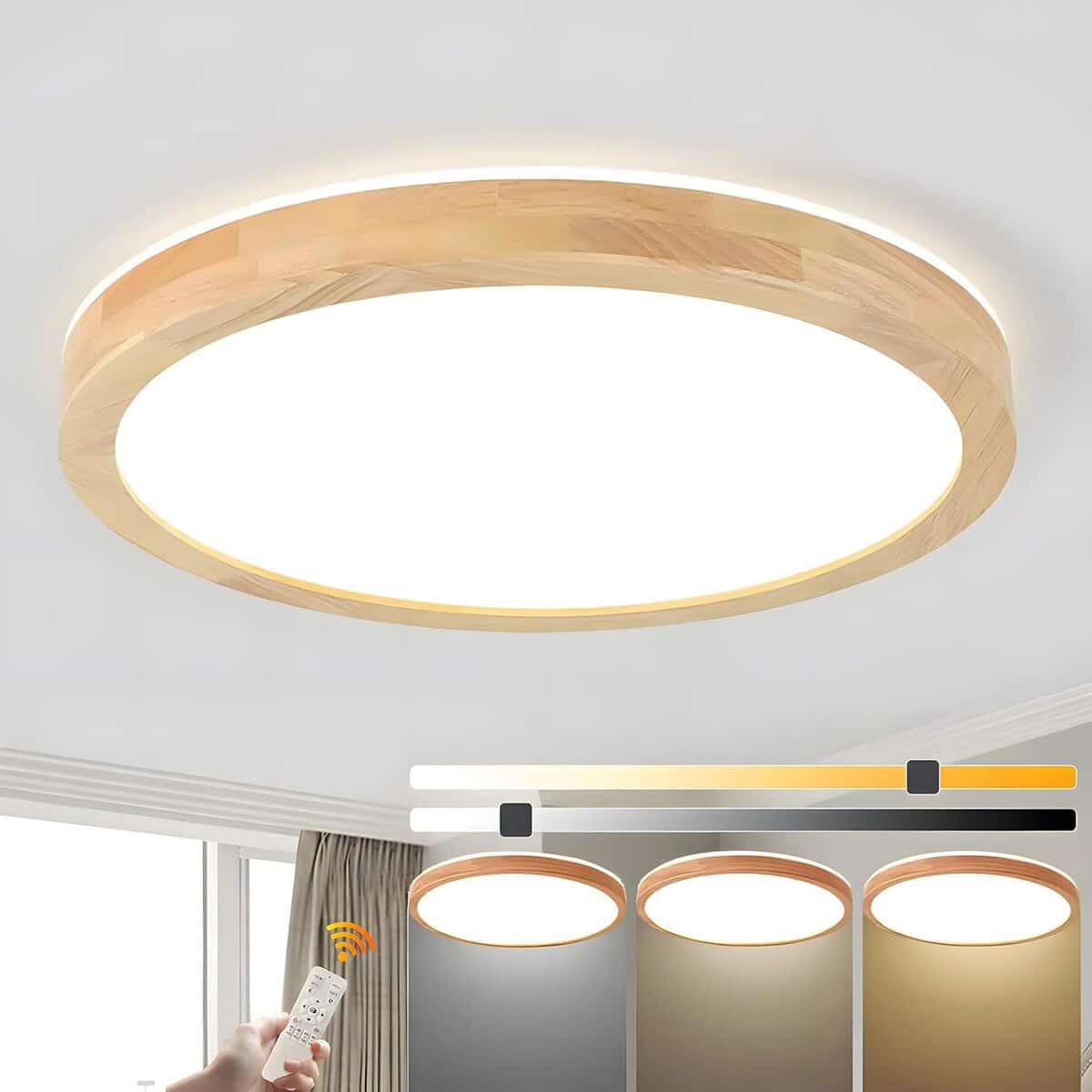 Test du plafonnier LED WayLuoung en bois naturel
