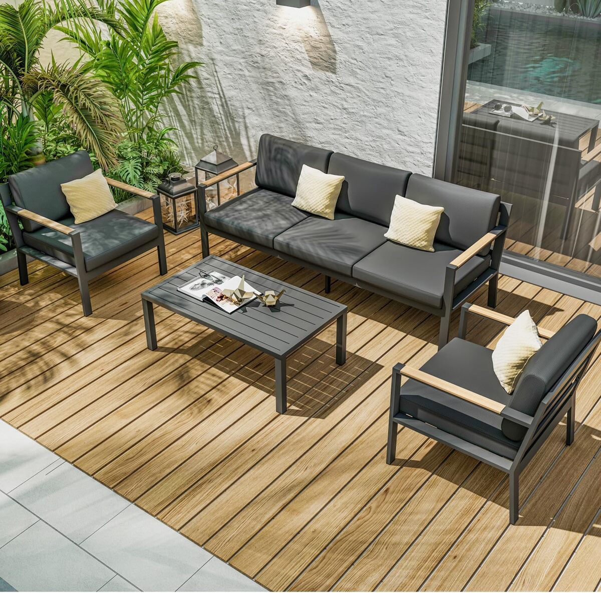 Test du salon de jardin Mabillon : design et confort 5 places
