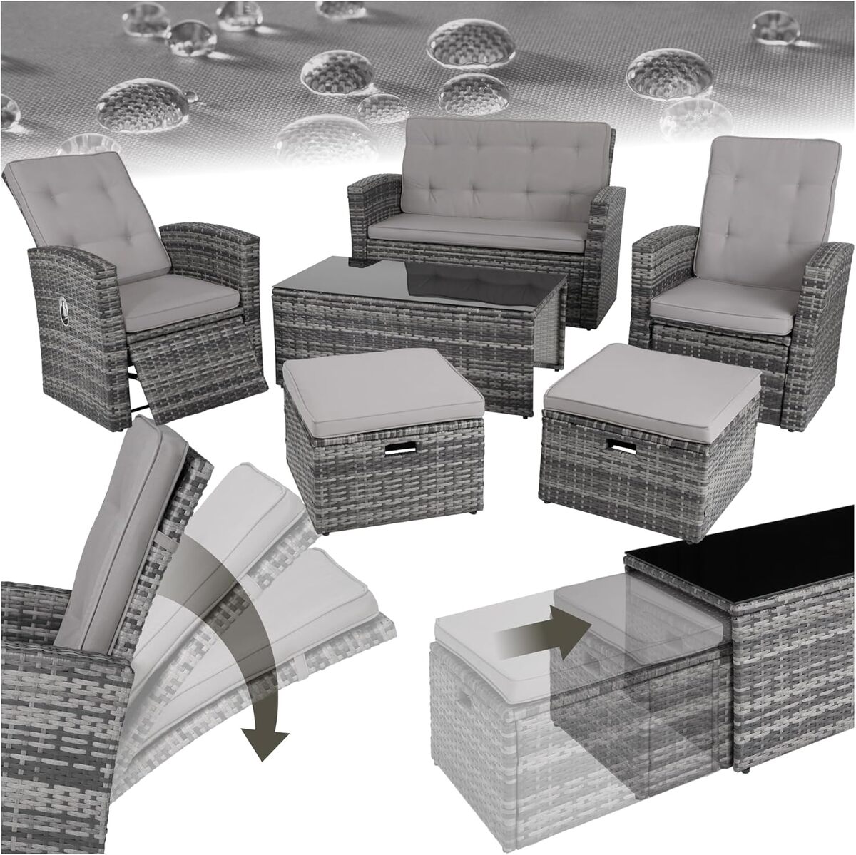 Test du salon de jardin TecTake lounge en poly rotin