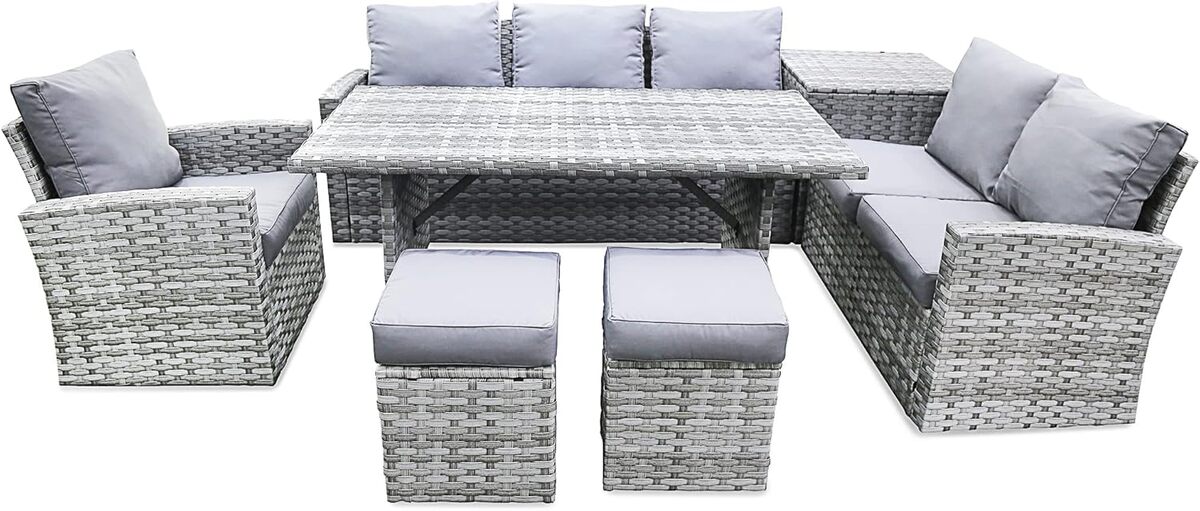 Test : ondis24 ensemble de meubles de jardin Hollywood 8 personnes avec parasol