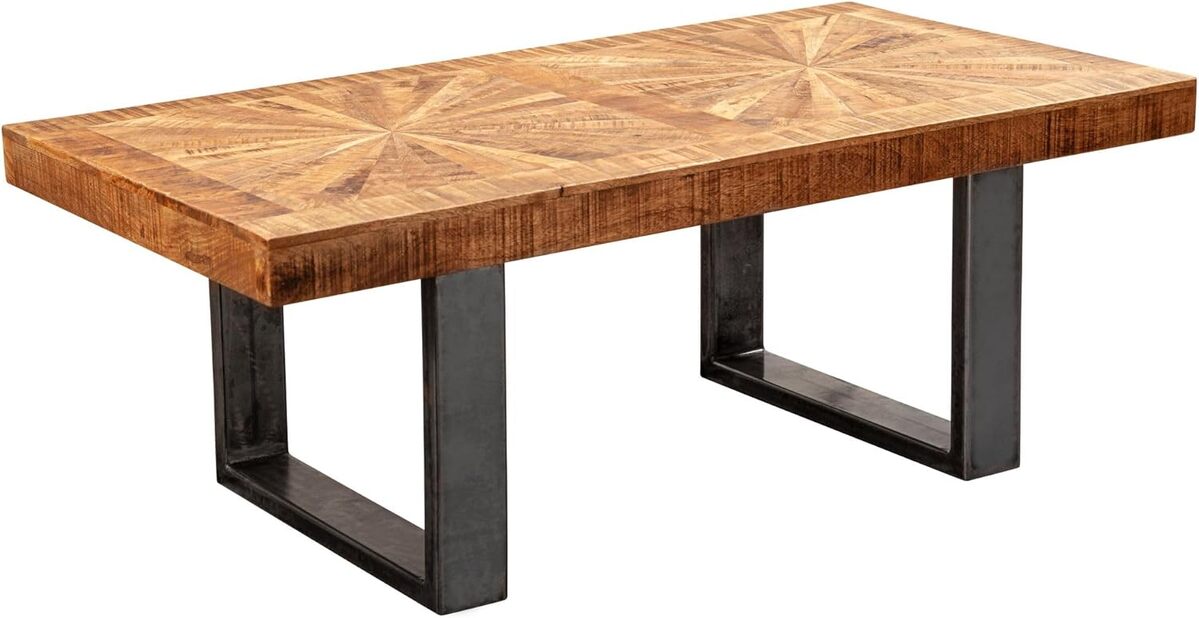 Avis sur la table basse FineBuy Mango : le style moderne en bois massif et métal