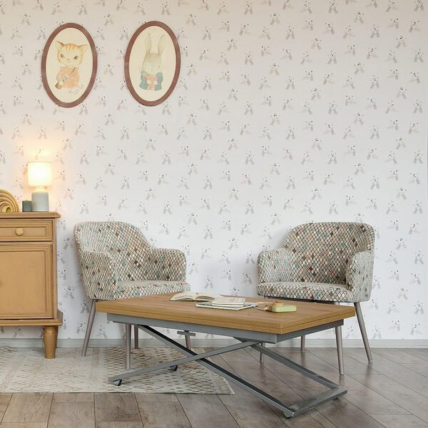 LARGO Table basse rectangulaire avec réglage de la hauteur - Table basse multifonction pour salon - Table basse réglable en hauteur - Se transforme en table à manger - Table basse fonctionnelle