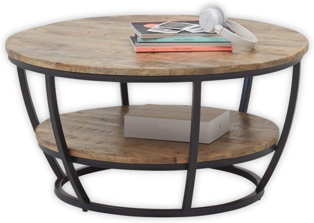 Test de la table basse Stella Trading Jambi en bois massif et métal noir