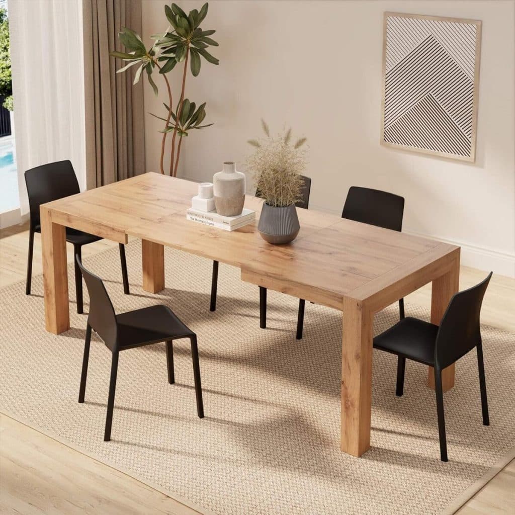 Test de la table extensible Mobili Fiver : chêne rustique élégant