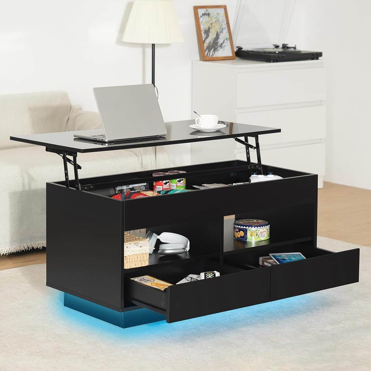 Test : table basse HOMMPA avec LED et rangement