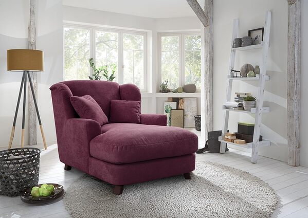 CAVADORE Assado Grand Fauteuil, Bois, Tissu, Chianti (Rouge Bordeaux), 109 x 145 x 104 cm