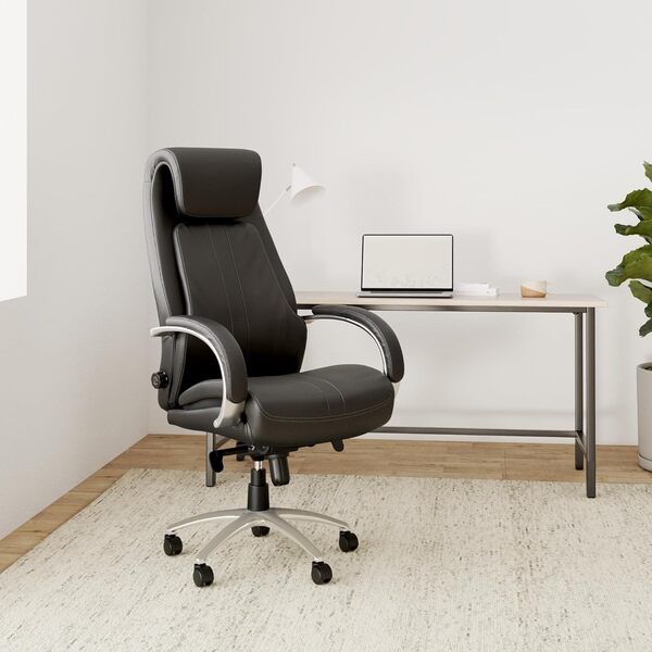 Kijng Fauteuil de Direction Throne Noir Cuir - Chaise de Bureau Ergonomique