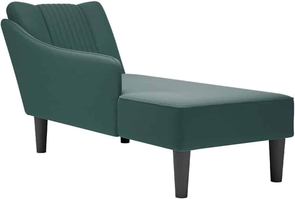 Avis Canditree chaise longue méridienne velours vert foncé
