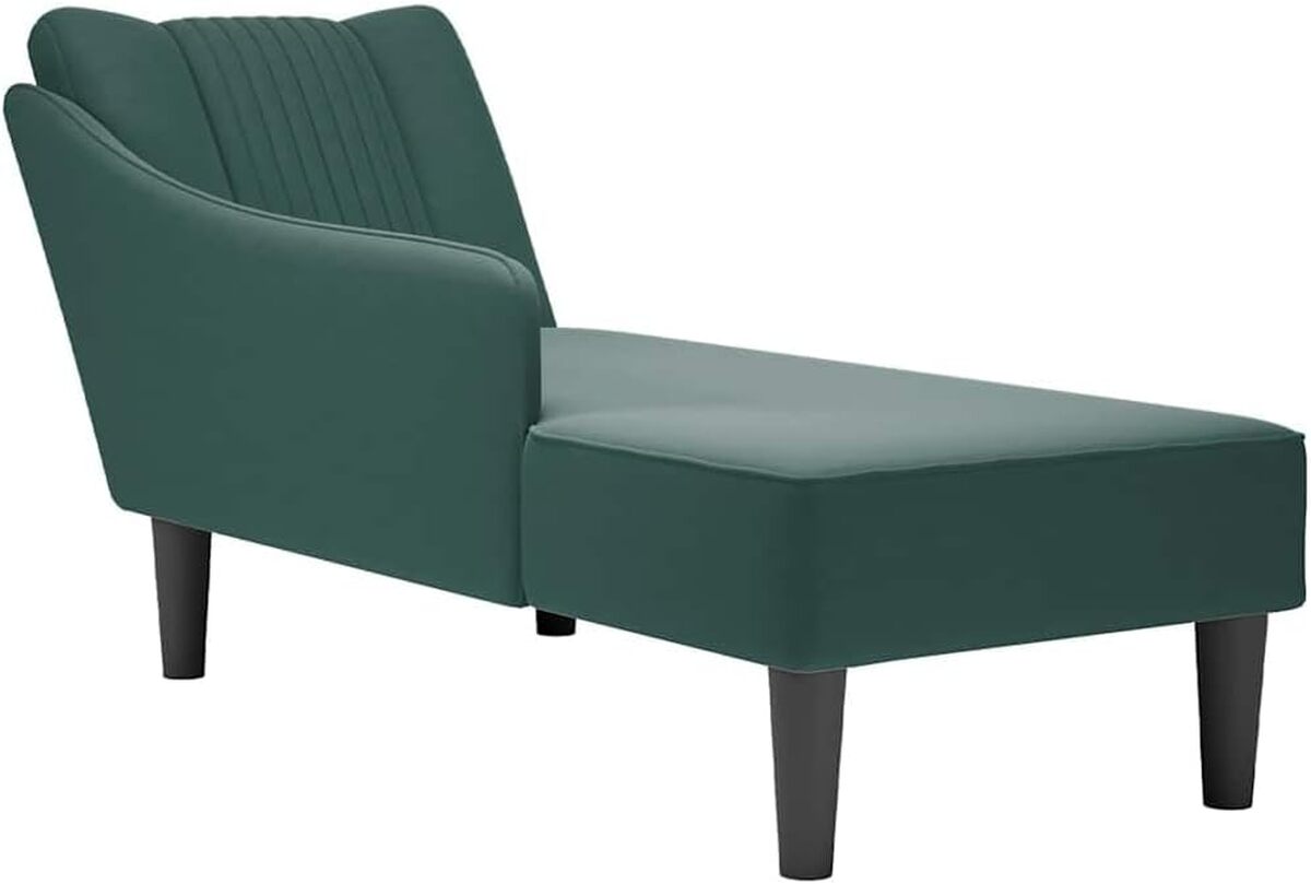 Avis Canditree chaise longue méridienne velours vert foncé