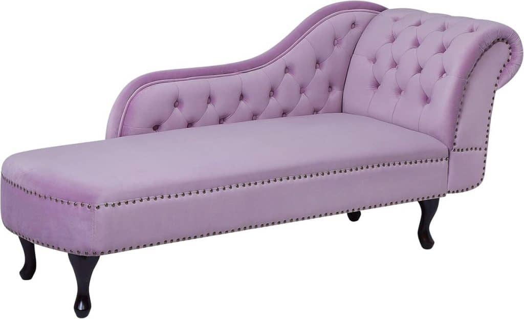 Avis chaise longue Nimes : élégance glamour en velours violet