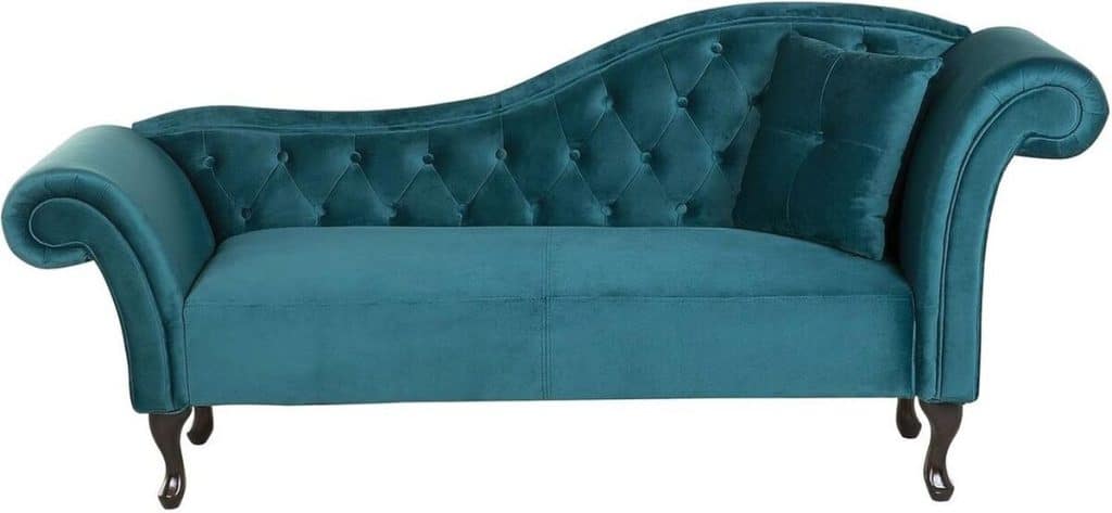 Avis sur la méridienne Chesterfield Beliani en velours bleu