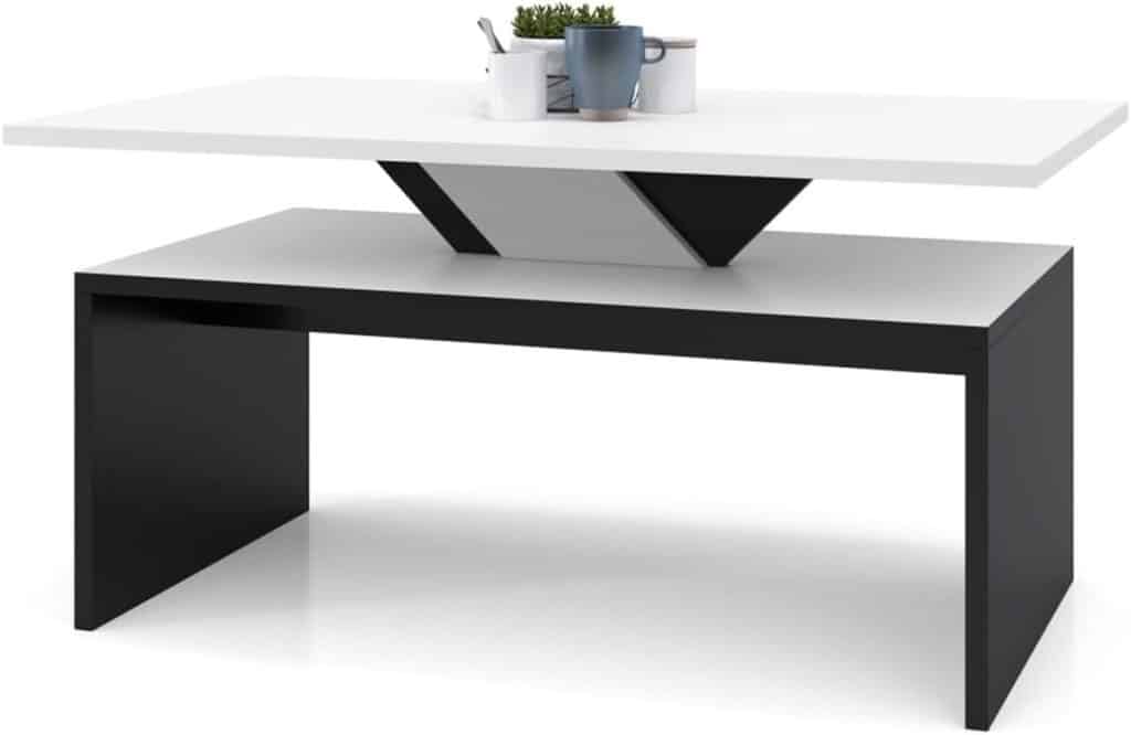 Test de la table basse All4All 100x60cm : élégance moderne en bois blanc & noir