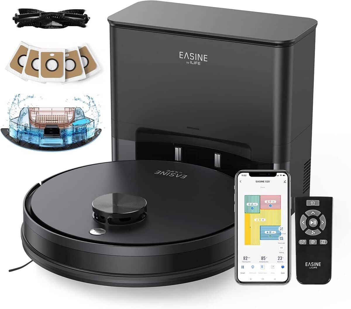Test du robot aspirateur Easine S20 : navigation laser et station autovidange