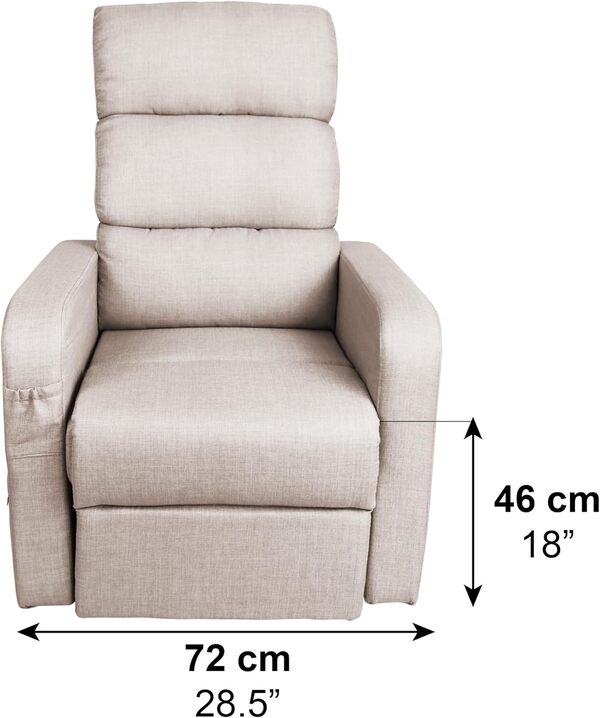 PEPE Mobility Fauteuil Relax Électrique (Tissu en Lin), Releveur Inclinable avec Télécommande, Confort Senior Personnes Âgées, Beige