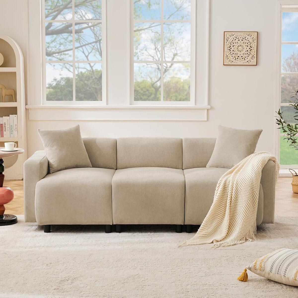 Avis : canapé Zepneiy 3 places design moderne beige