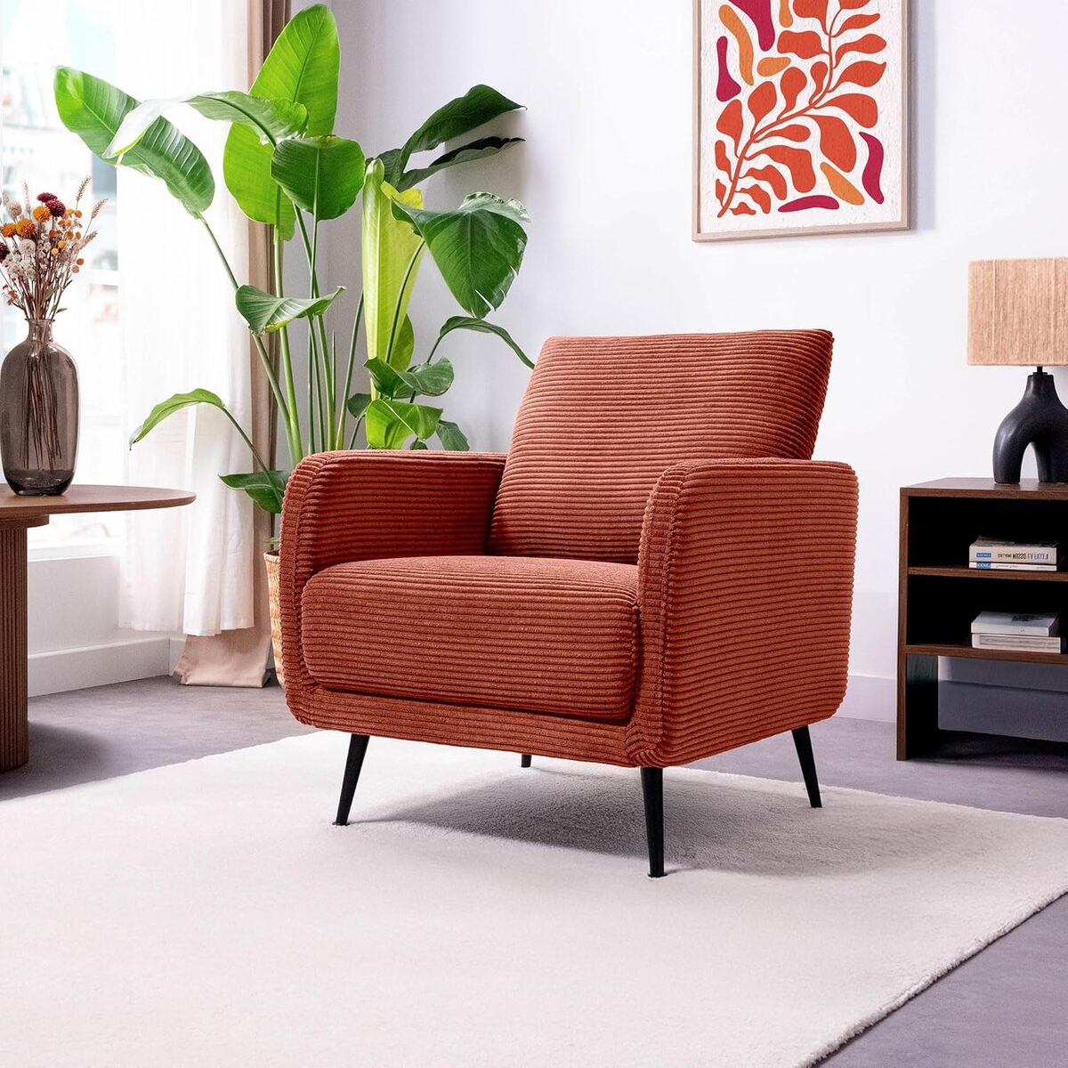 Avis fauteuil Emma Sicaan : design moderne en velours côtelé