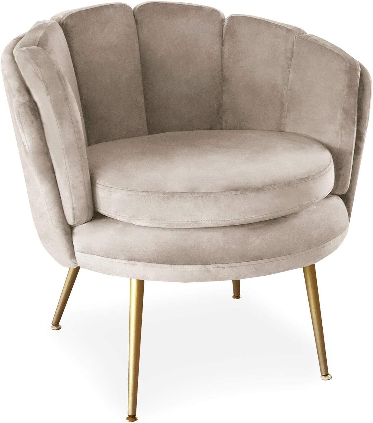 Avis sur le fauteuil arrondi Menzzo Brenda en velours taupe