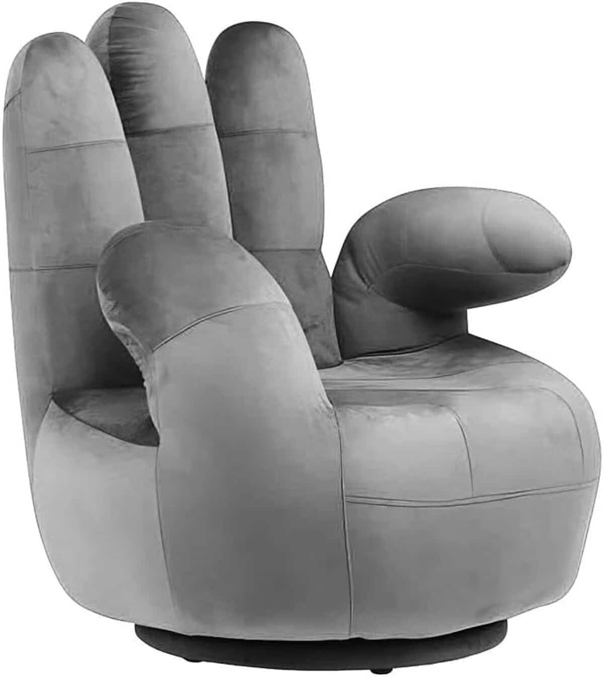 Avis sur le fauteuil Main Catchy de Vente-unique : un velours anthracite pivotant