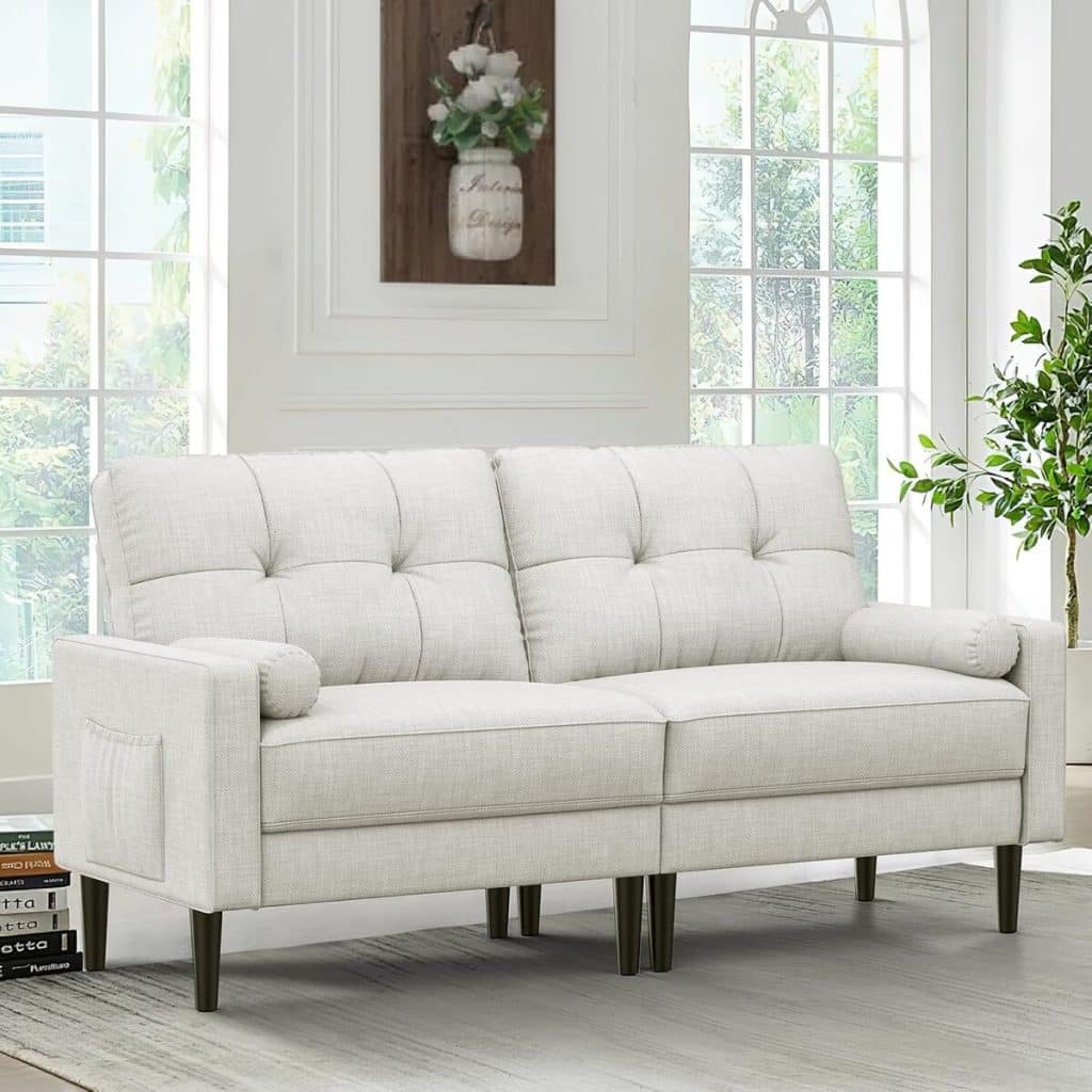 Test : canapé 2 places Aotumm Ciort, confort et rangement pratiques