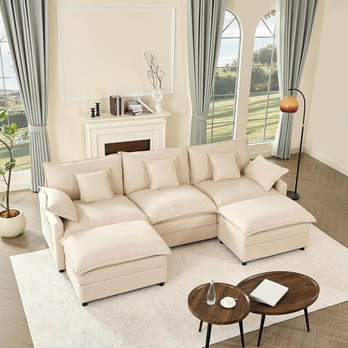 Test : canapé d'angle modulable Litbird 3 places avec repose-pieds amovible