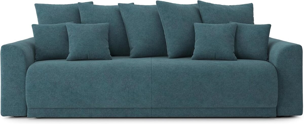 Test du canapé convertible Nova : confort et style en bleu paon