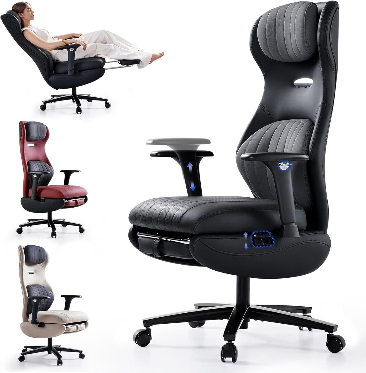 Test du fauteuil de bureau EMIAH ergonomique avec repose-pieds