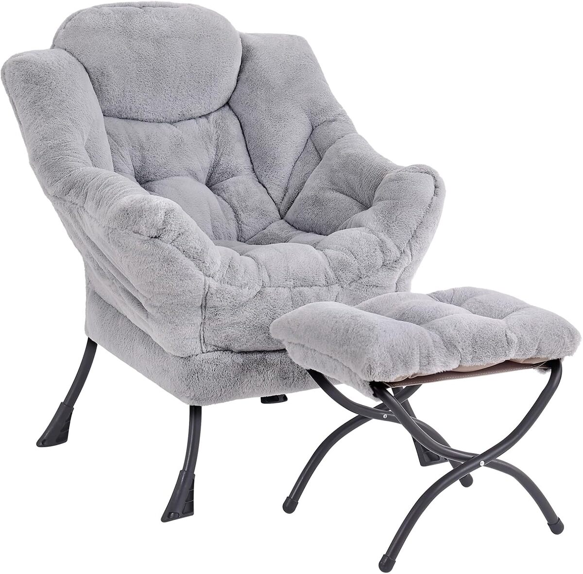 Test du fauteuil rembourré Seshinell gris peluche
