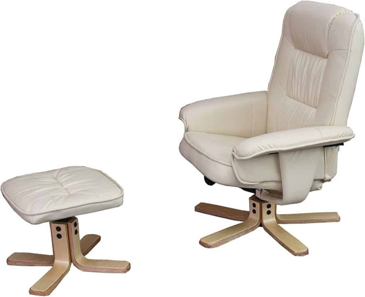 Test fauteuil relaxation M56 simili-cuir crème