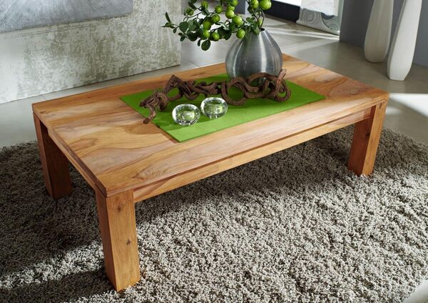 Table Basse 130x75cm - Bois Massif de Palissandre huilé - Nature Brown #109