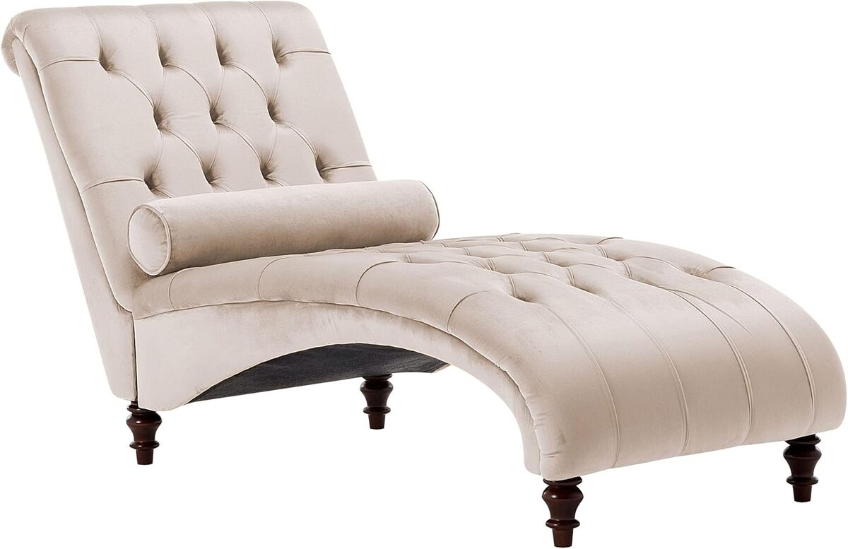 Avis chaise longue Beliani : élégance rétro en velours beige
