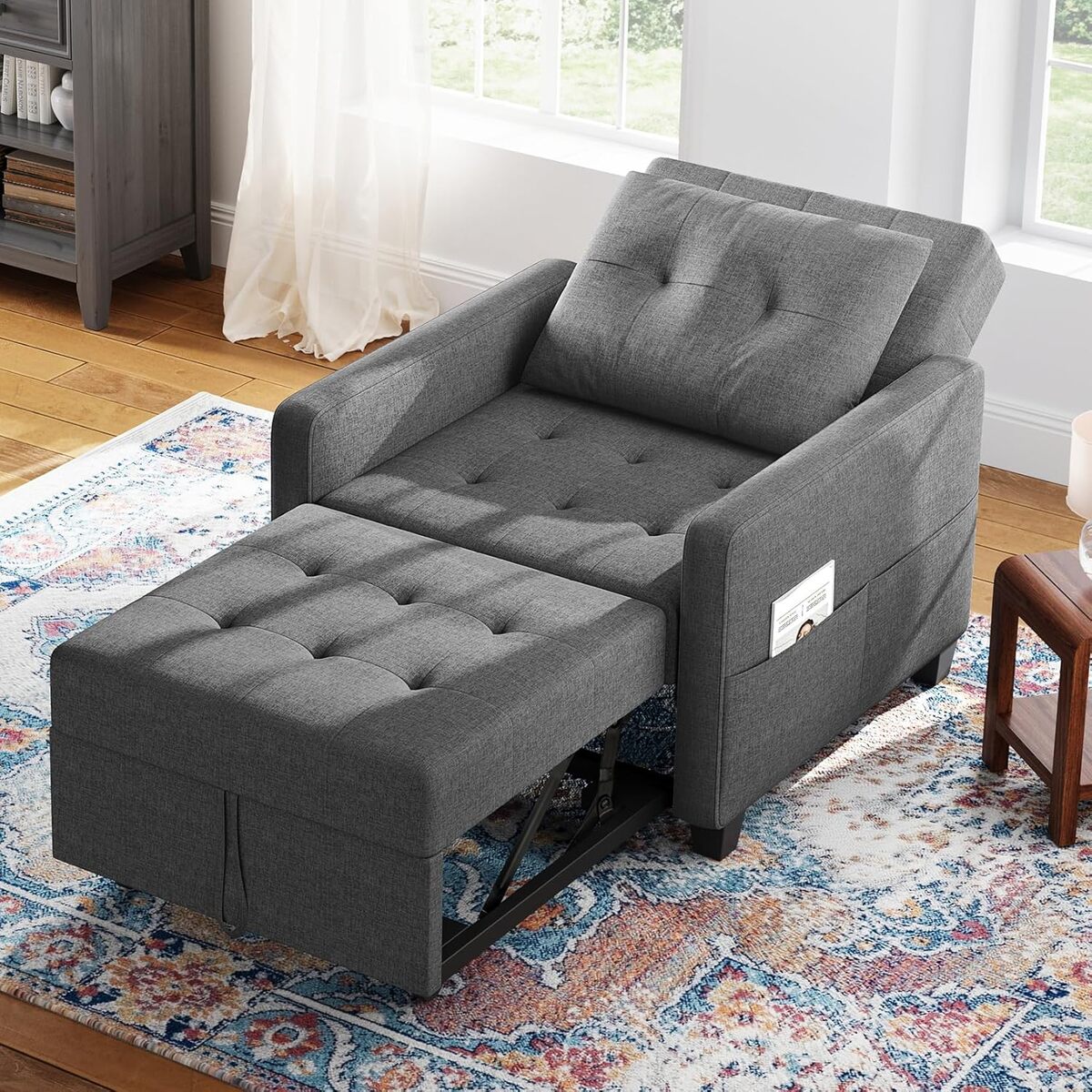 Test : canapé-lit compact 3-en-1, gris foncé