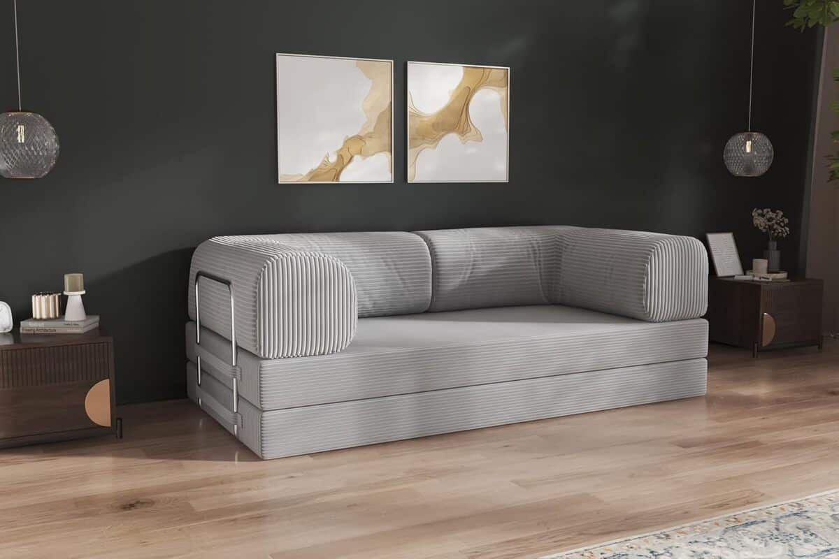 Test : canapé-lit convertible moderne Nimba Literie, beige et modulable