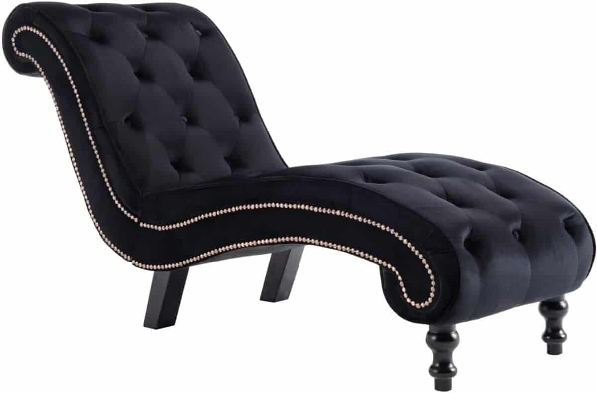 Test chaise lounge vidaXL noir en velours