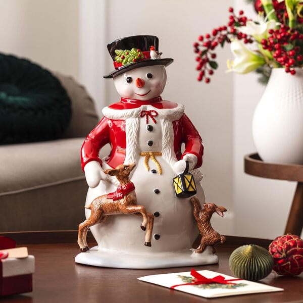 Villeroy & Boch – Christmas Toys Memory Bonhomme de Neige, 24 x 23 x 36 cm, Porcelaine Dure, Multicolore, Peint à la Main