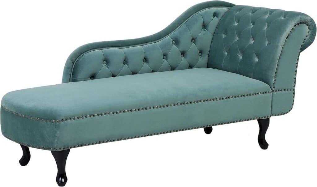 Avis sur la chaise longue méridienne Nimes en velours vert
