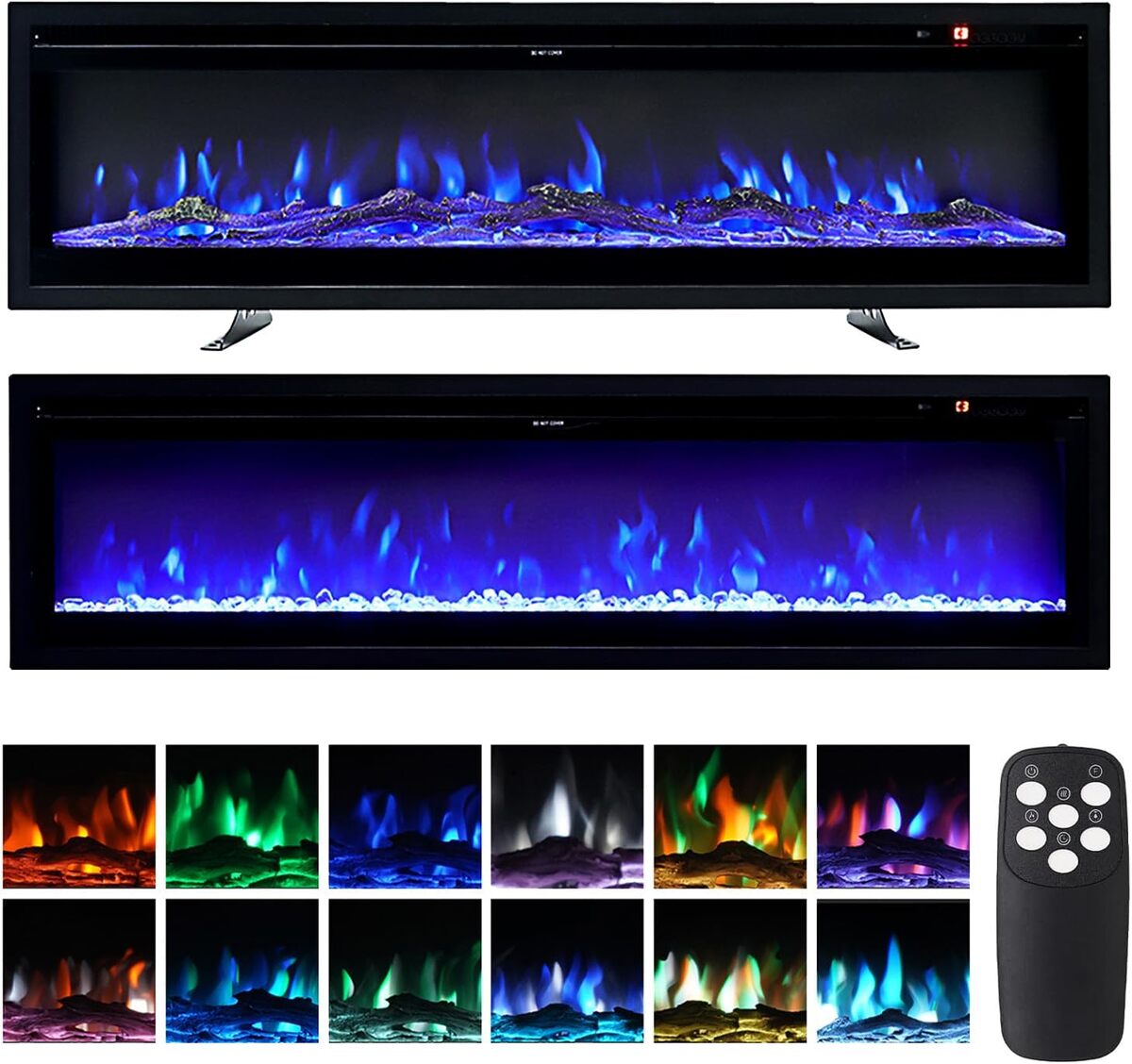 Test : cheminée électrique Inmozata 102 cm, 9 LED, 900-1800 W