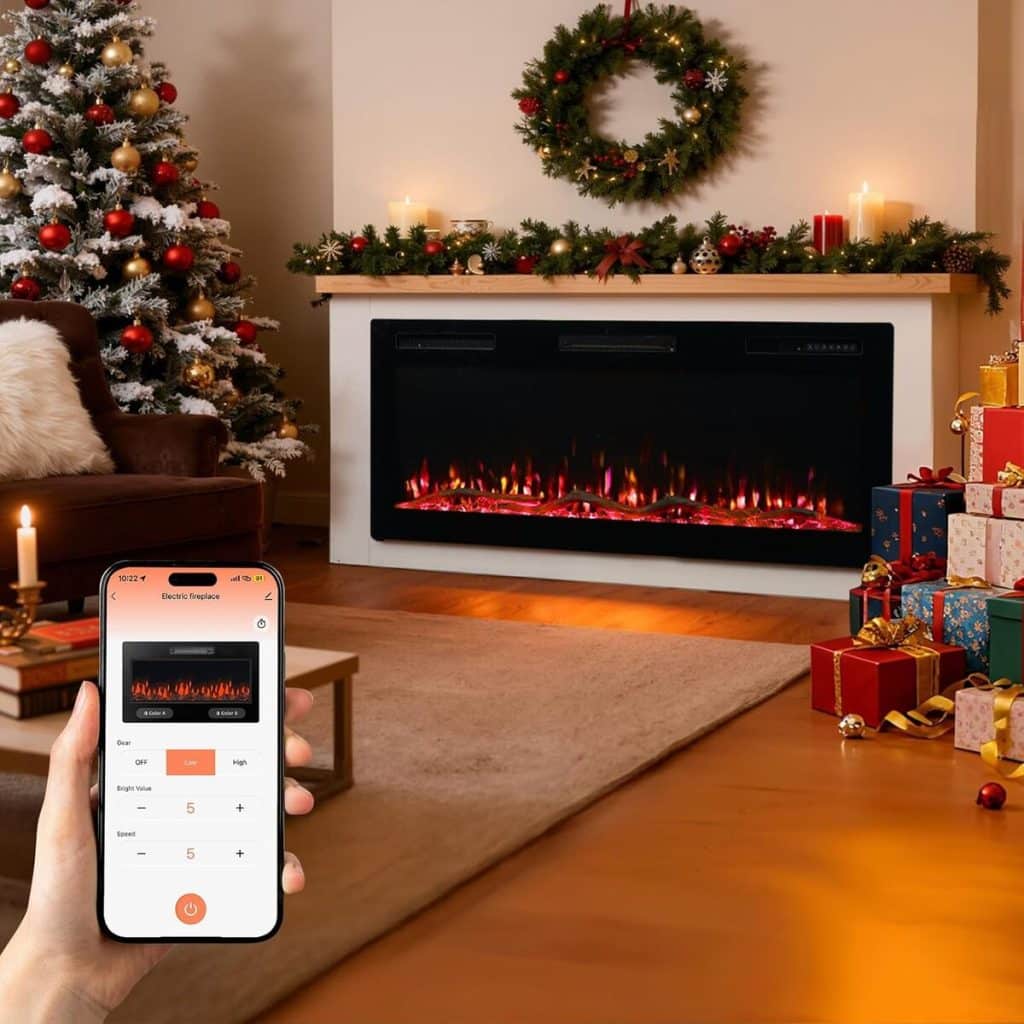 Test de la cheminée électrique HOMAVO 50" avec 12 couleurs et télécommande