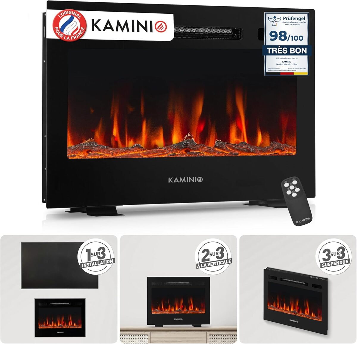 Test de la cheminée électrique Kaminio Marlon : effet 3D et 12 couleurs