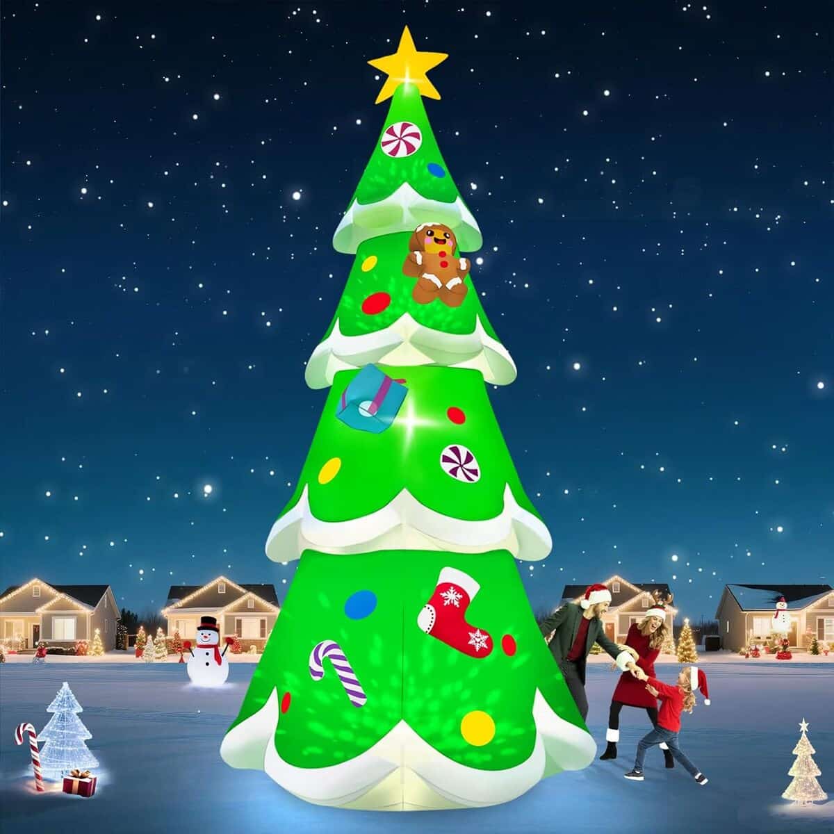 Test du sapin de Noël gonflable Kalolary 20 pieds : décoration géante pour l'extérieur