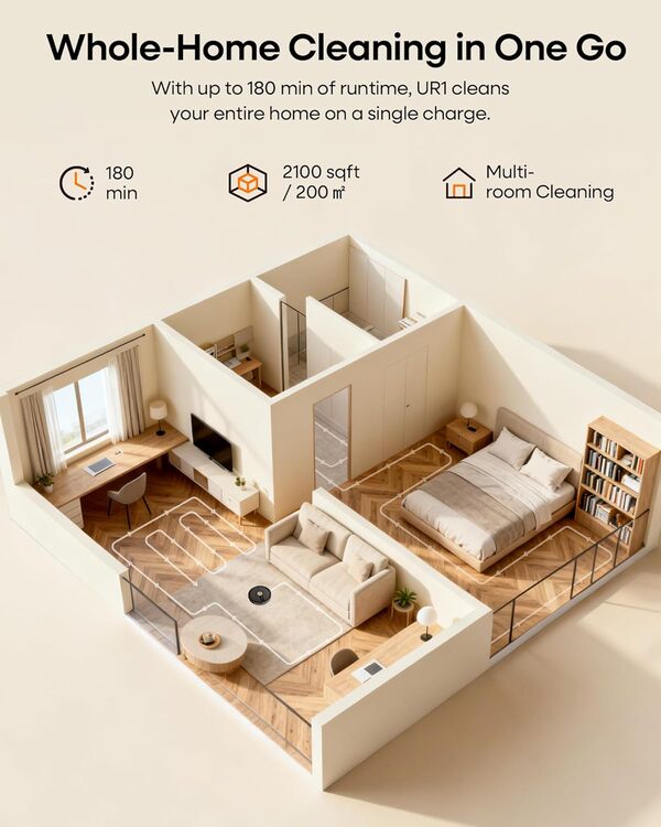 Robot aspirateur avec fonction serpillère, beige