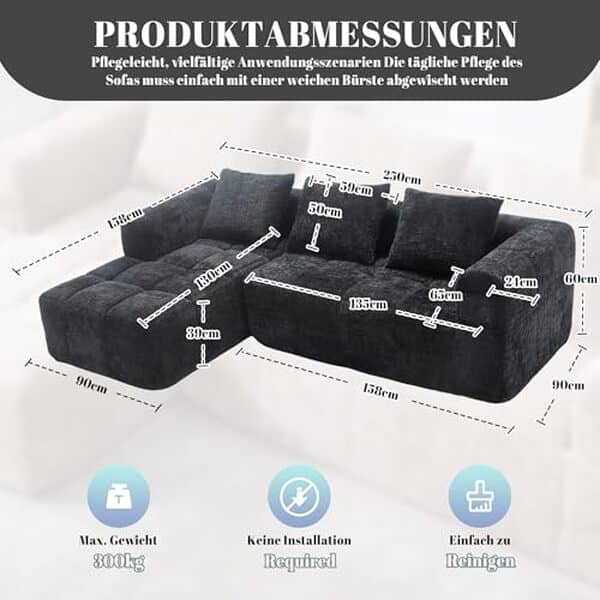 Découvrez notre analyse détaillée du canapé trois places en U en chenille noir au design moderne : confort, style et durabilité à l'épreuve des regards et de l'utilisation quotidienne.