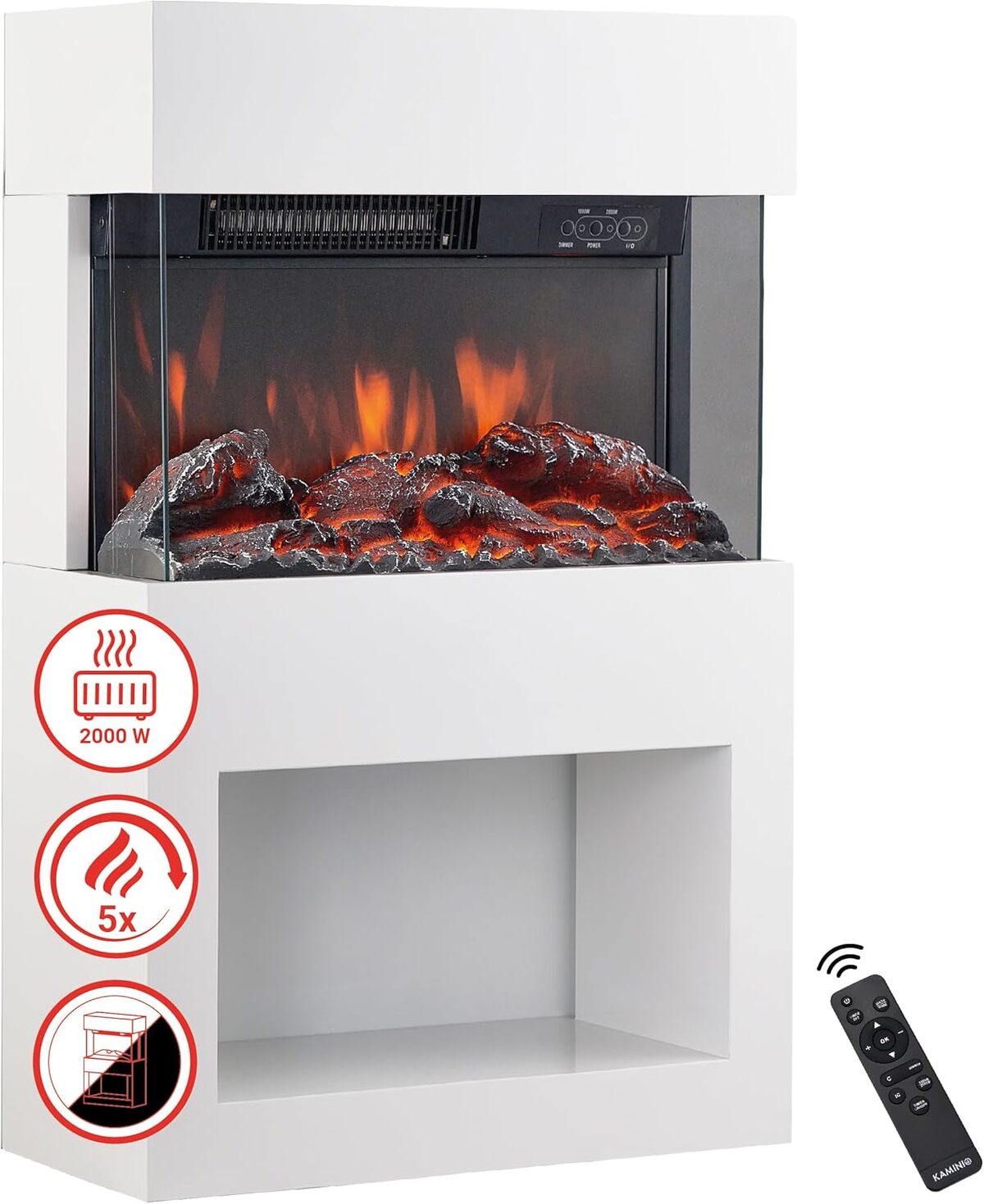 Test : cheminée électrique Kaminio Henri avec effet de flamme 3D et télécommande