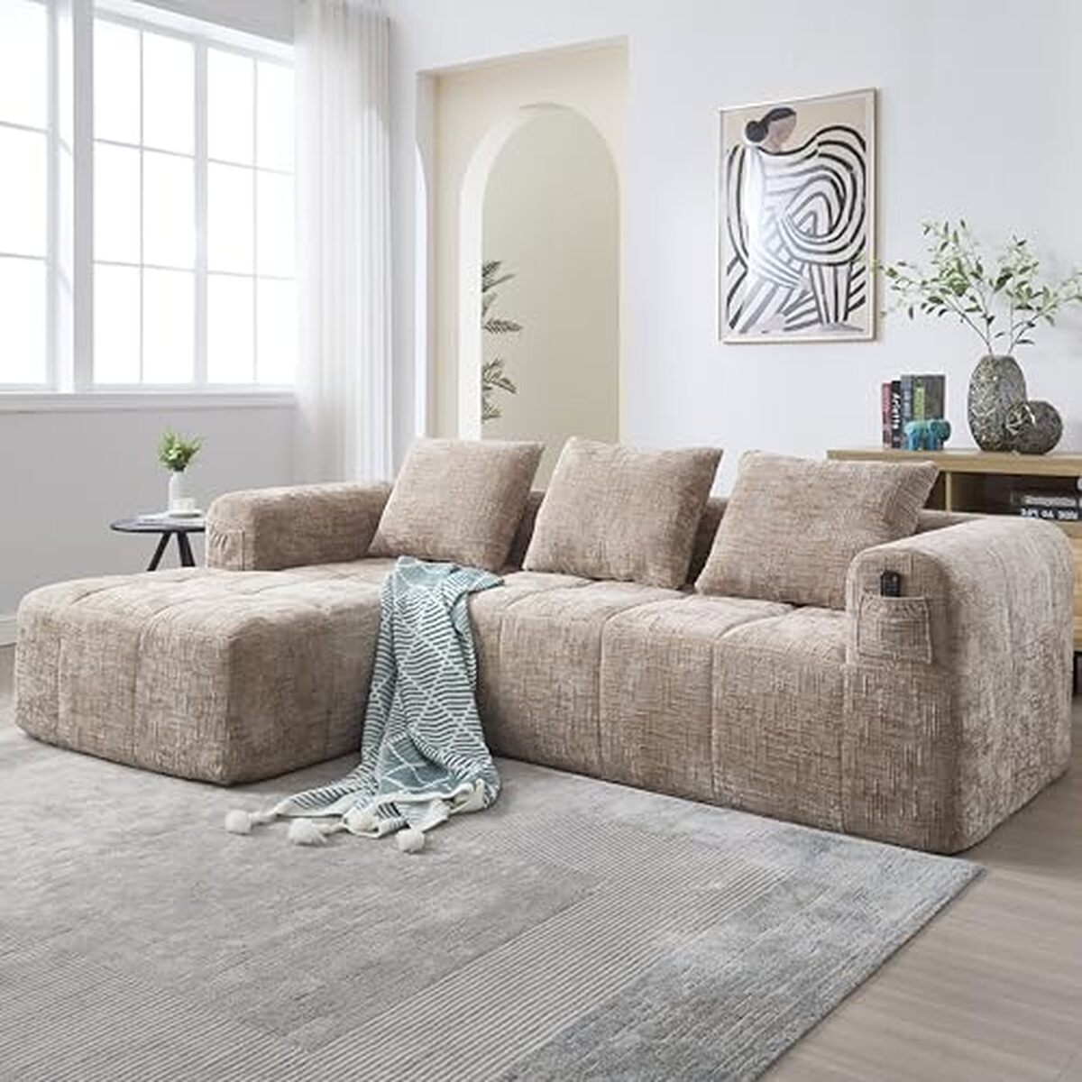 Test du canapé Zepneiy en U avec méridienne et design moderne