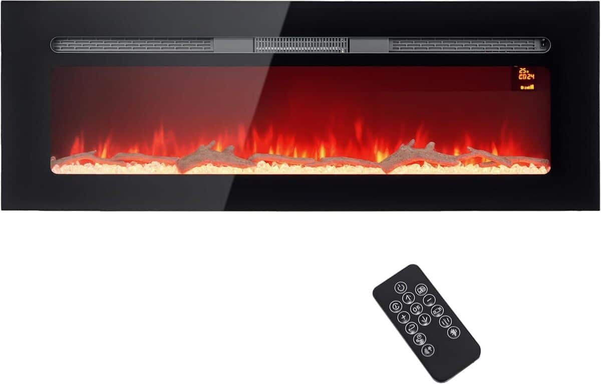 Test : homcom cheminée électrique 1800 W, effet flamme LED multicolore