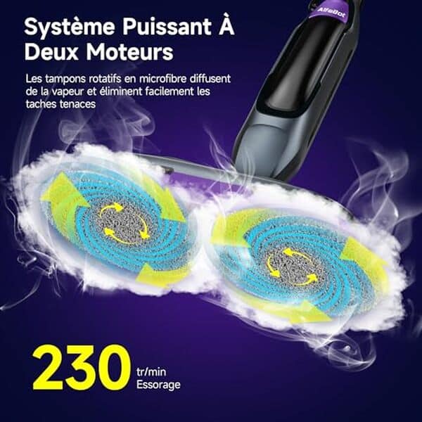 Découvrez l'efficacité impressionnante du nettoyeur vapeur AlfaBot F2, un appareil incontournable pour un nettoyage en profondeur et sans effort de votre maison.