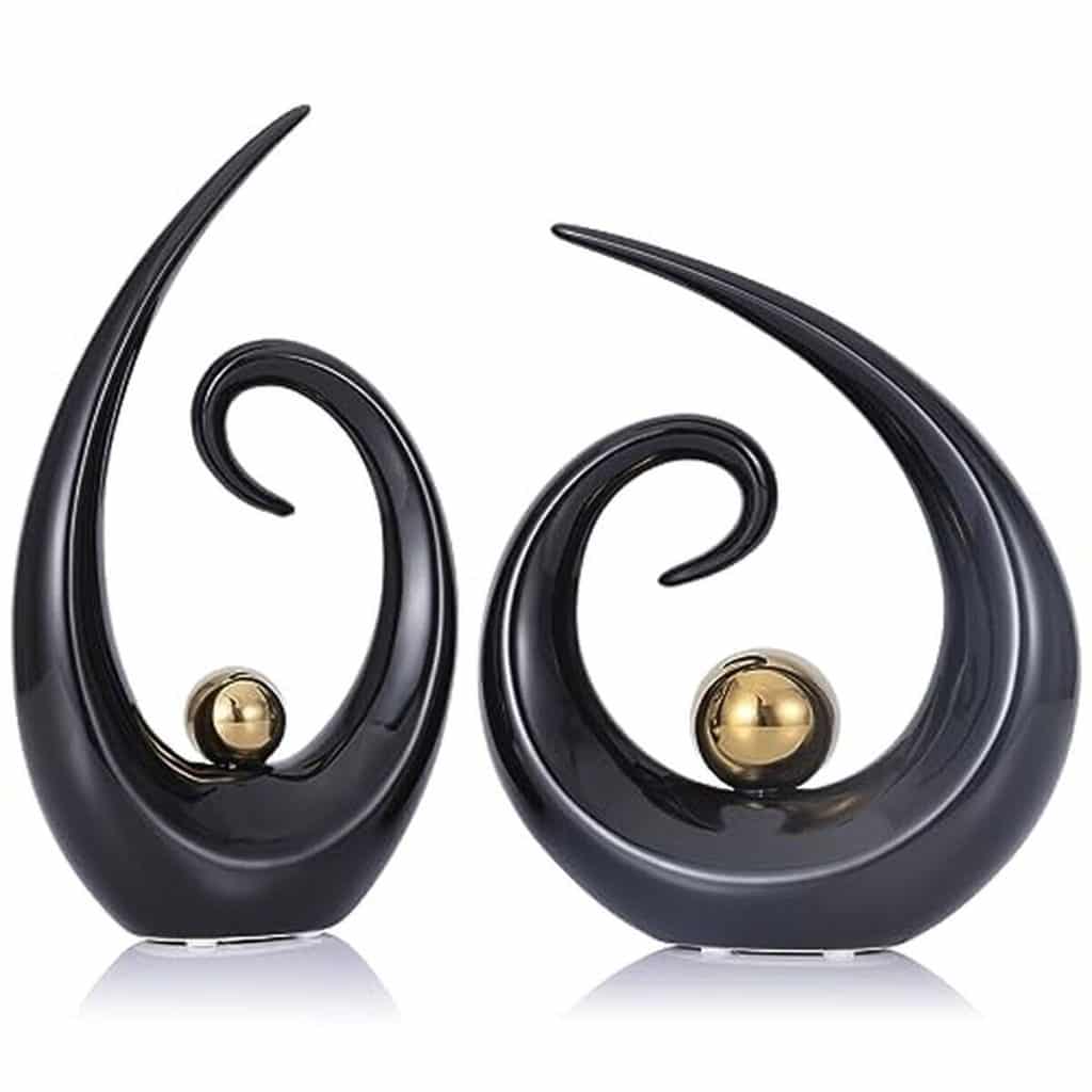 Avis sur la statue en céramique minimaliste noir et doré