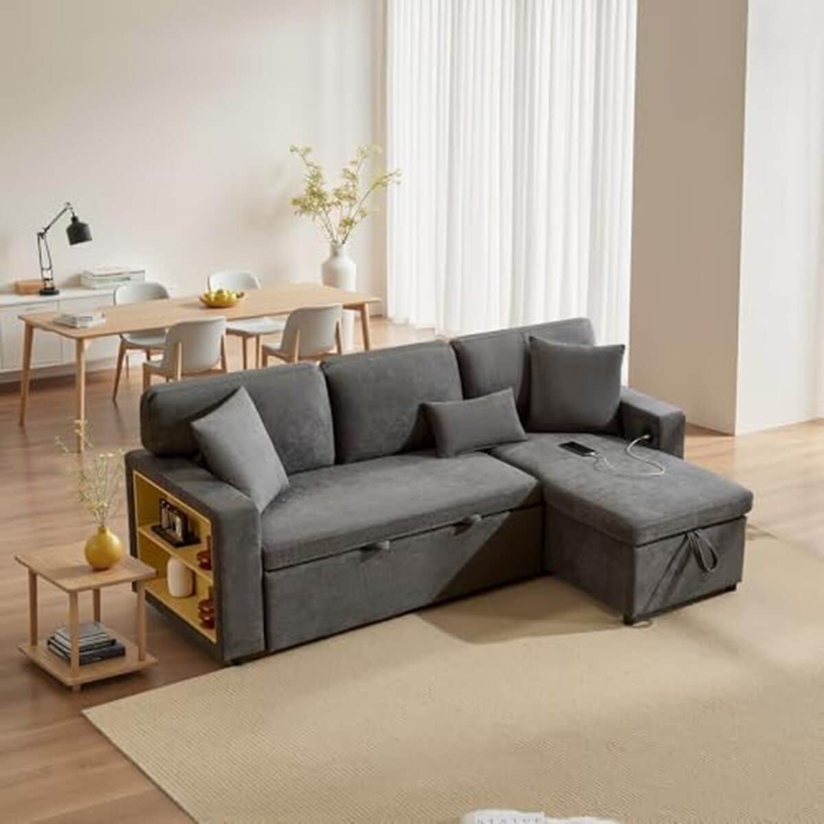 Test du canapé-lit Wyibwy avec port USB et rangement intégré